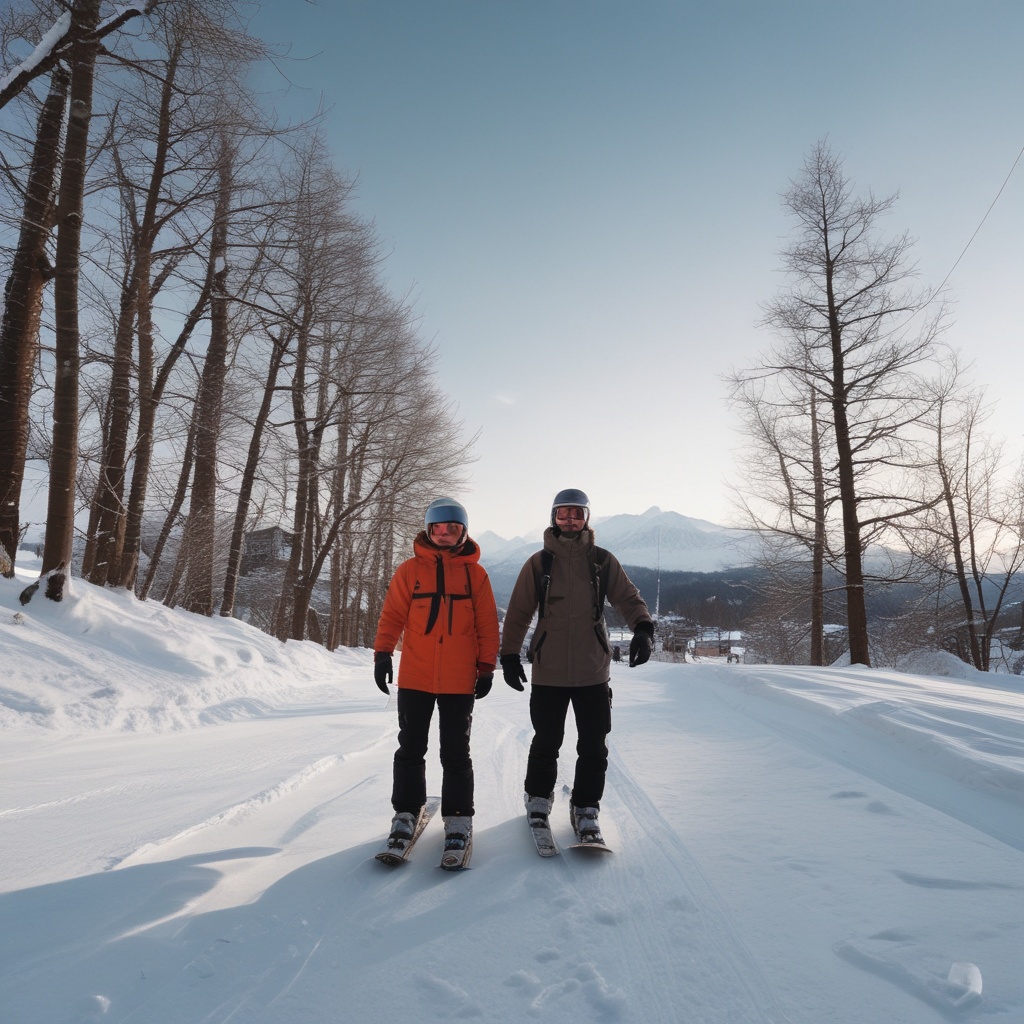Two snowboarders in Nagano